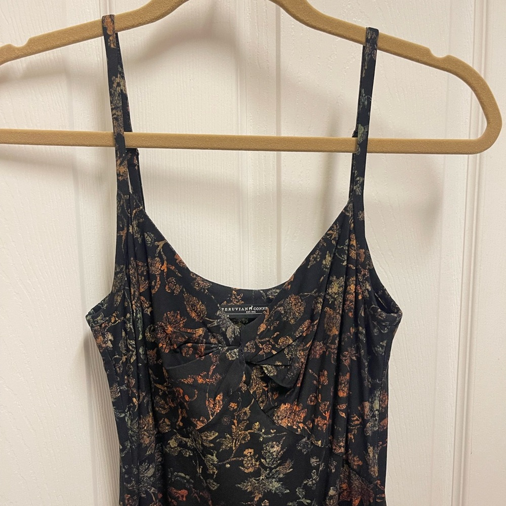 Peruvian Connection Black Pattern Knot Front Midi… - image 2